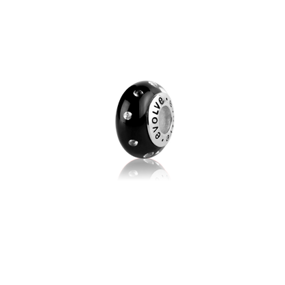 Matariki, a black Murano glass bead charm, meaning Maori New Year, from Evolve Inspired Jewellery