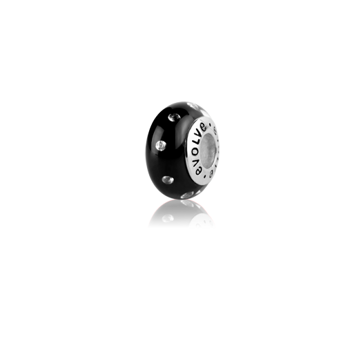 Matariki, a black Murano glass bead charm, meaning Maori New Year, from Evolve Inspired Jewellery