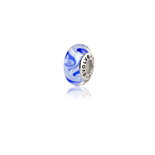 Pacific Ocean, Murano glass bead charm from Evolve Inspired Jewellery