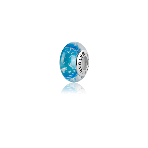 Cathedral Cove, Murano glass bead charm from Evolve Inspired Jewellery