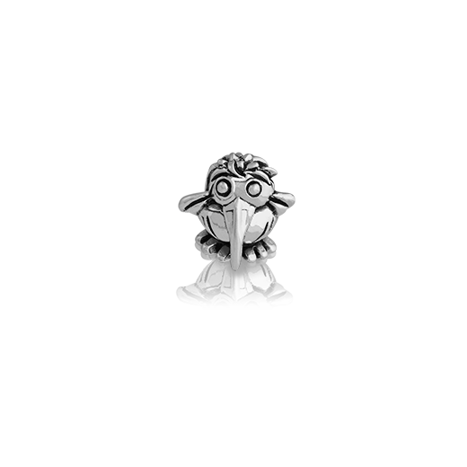 Kiwi Mascot, silver bead charm from Evolve Inspired Jewellery