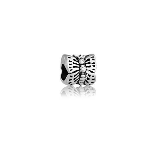 Monarch Butterfly, silver bead charm from Evolve Inspired Jewellery
