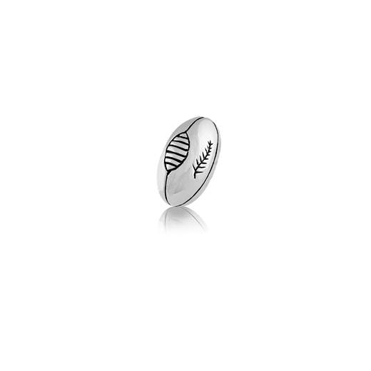 Rugby Ball, silver bead charm meaning world champs from Evolve Inspired Jewellery