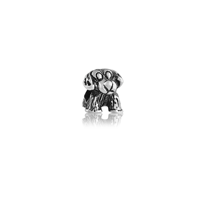 NZ Sheep Dog Puppy, silver bead charm from Evolve Inspired Jewellery