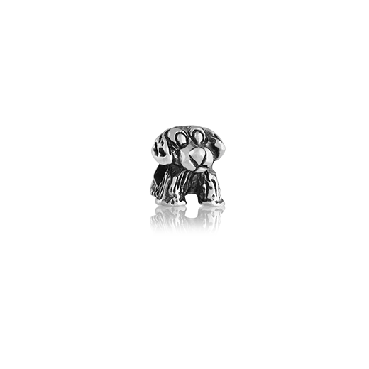 NZ Sheep Dog Puppy, silver bead charm from Evolve Inspired Jewellery