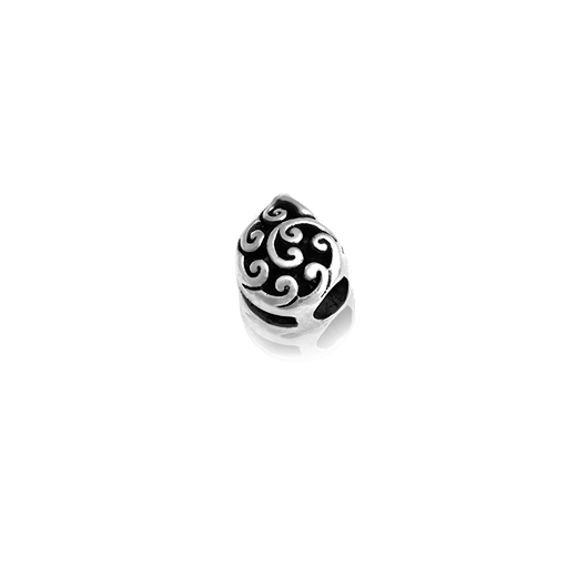 Fern Frond, silver bead charm from Evolve Inspired Jewellery