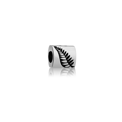 NZ Fern, silver bead charm from Evolve Inspired Jewellery