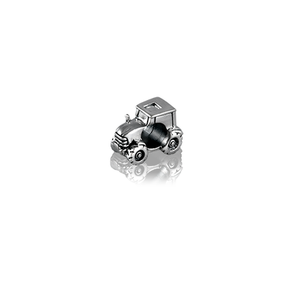 Tractor, silver bead charm from Evolve Inspired Jewellery