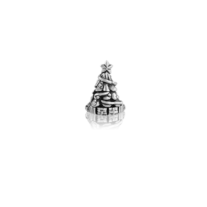 Christmas Tree, silver bead charm from Evolve Inspired Jewellery