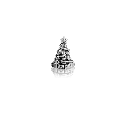 Christmas Tree, silver bead charm from Evolve Inspired Jewellery