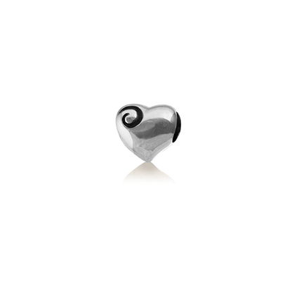 Aotearoa's Heart, silver bead charm meaning a heart for New Zealand from Evolve Inspired Jewellery
