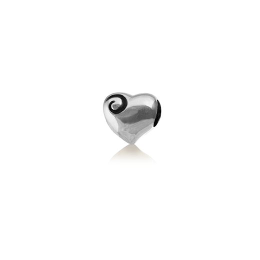 Aotearoa's Heart, silver bead charm meaning a heart for New Zealand from Evolve Inspired Jewellery