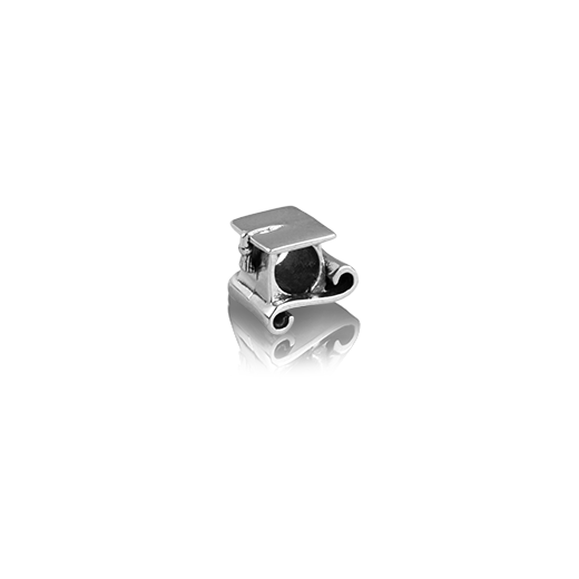 Graduation Cap, silver bead charm from Evolve Inspired Jewellery