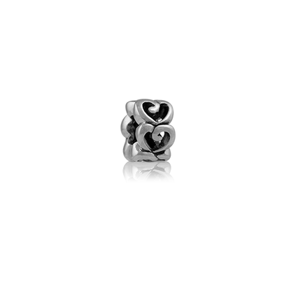 Love, silver bead charm from Evolve Inspired Jewellery