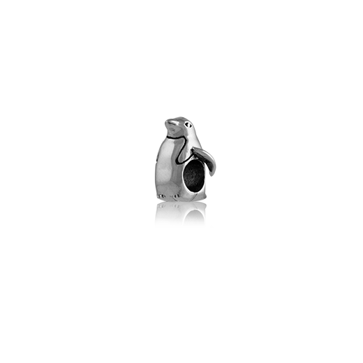 Penguin, silver bead charm from Evolve Inspired Jewellery