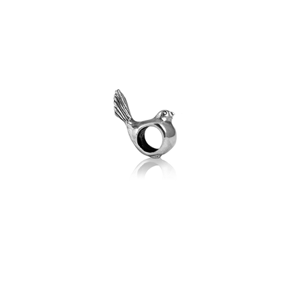 Fantail, silver bead charm from Evolve Inspired Jewellery