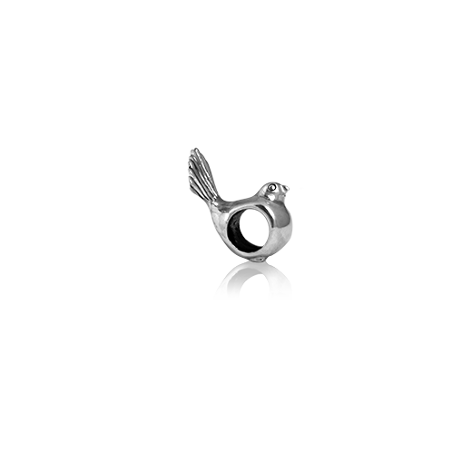 Fantail, silver bead charm from Evolve Inspired Jewellery