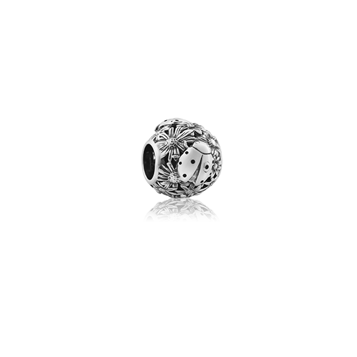 Ladybird, silver bead charm meaning luck from Evolve Inspired Jewellery