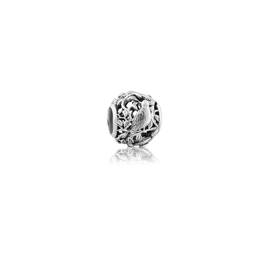 Majestic Tui, silver bead charm meaning confidence from Evolve Inspired Jewellery