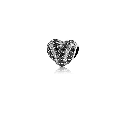 Heart of Stars, silver bead charm with black spinel gemstone meaning treasured from Evolve Inspired Jewellery