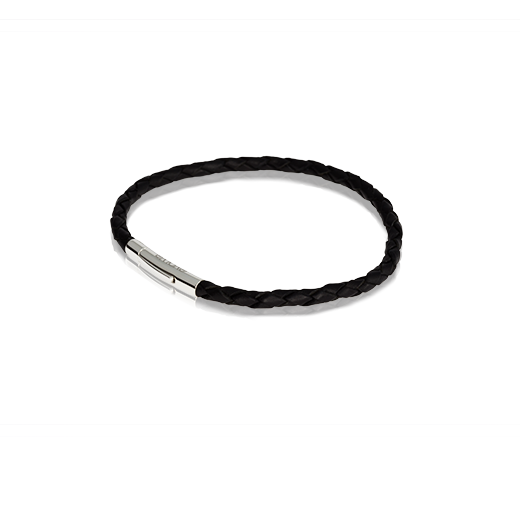 Black Single Twist Leather Charm Bracelet, from Evolve Inspired Jewellery