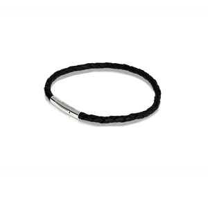 Black Single Twist Leather Charm Bracelet, from Evolve Inspired Jewellery