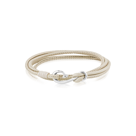 Natural coloured Safe Travel Wrap, leather charm bracelet, size 19cm, from Evolve Inspired Jewellery