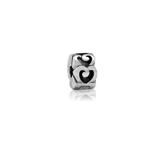Love Stopper, silver charm stopper from Evolve Inspired Jewellery