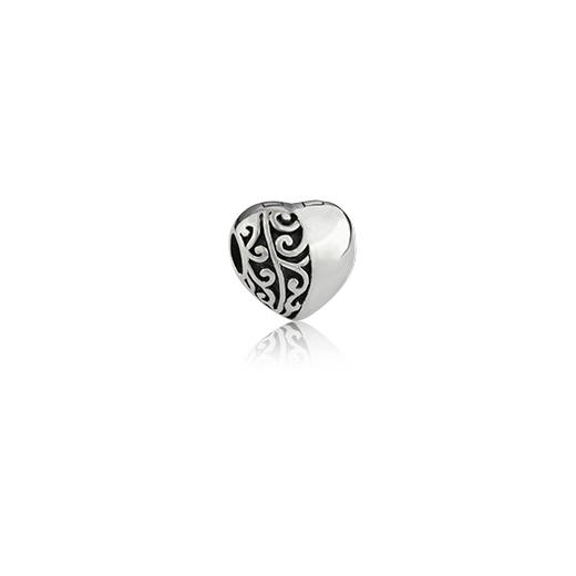 Koru Heart Clip, silver clip charm from Evolve Inspired Jewellery