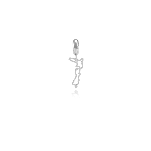 NZ Map, silver pendant charm from Evolve Inspired Jewellery