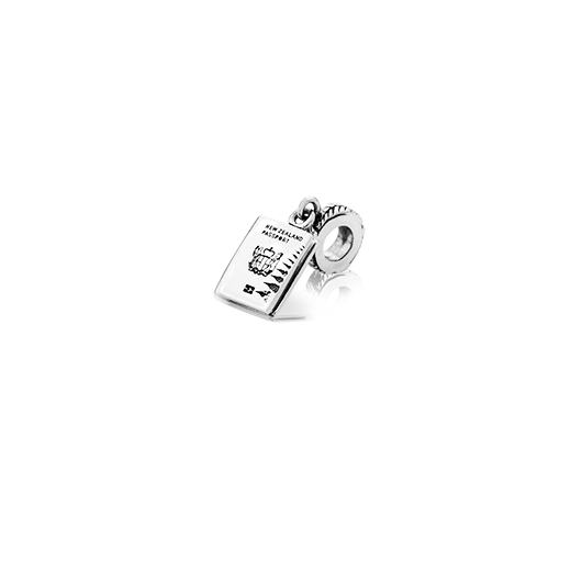 NZ Passport, silver pendant charm from Evolve Inspired Jewellery