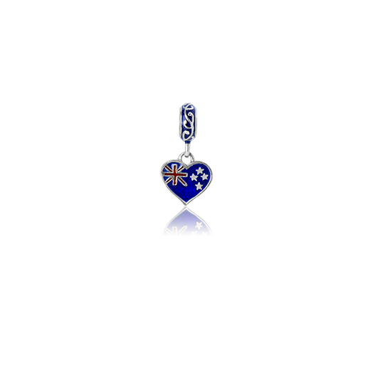 NZ Love, enamel and silver pendant charm meaning love and pride from Evolve Inspired Jewellery