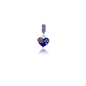 NZ Love, enamel and silver pendant charm meaning love and pride from Evolve Inspired Jewellery