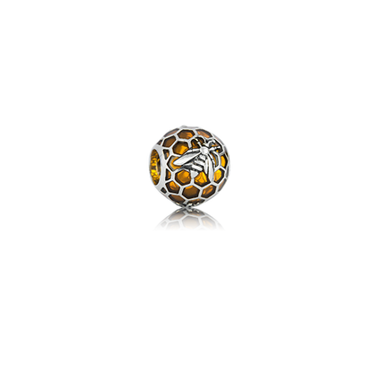 Honey Bee, enamel bead charm meaning luck from Evolve Inspired Jewellery