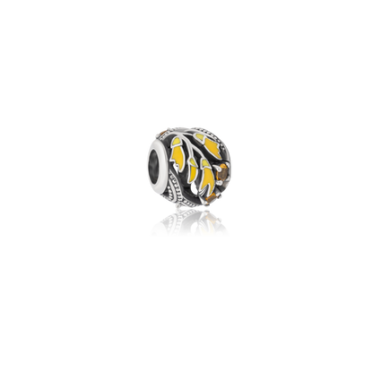 Enamel bead charm meaning kowhai kindness from Evolve Inspired Jewellery NZ