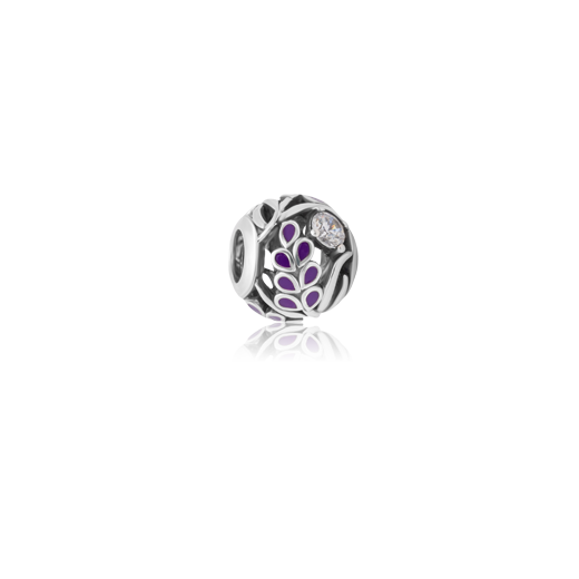 Enamel bead charm meaning lavender elegance from Evolve Inspired Jewellery NZ