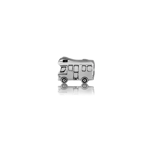Campervan, silver focal bead charm from Evolve Inspired Jewellery