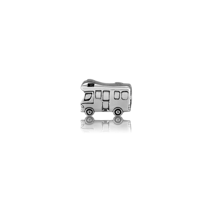 Campervan, silver focal bead charm from Evolve Inspired Jewellery