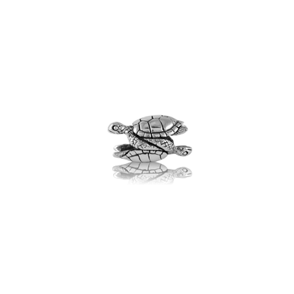 Sea Turtles, silver focal bead charm from Evolve Inspired Jewellery