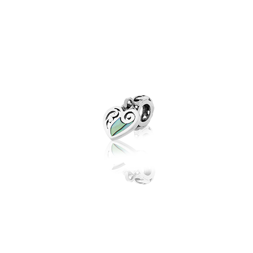 Paua Heart, paua bead charm from Evolve Inspired Jewellery