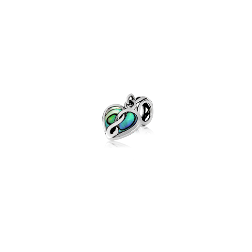 Eternity Paua Heart, paua bead charm from Evolve Inspired Jewellery