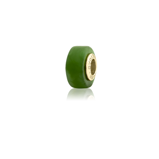 Pounamu, new zealand pounamu or greenstone charm with a gold core from Evolve Inspired Jewellery