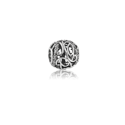 Spirit of NZ, silver bead charm with cubic zirconia stone meaning vitality from Evolve Inspired Jewellery