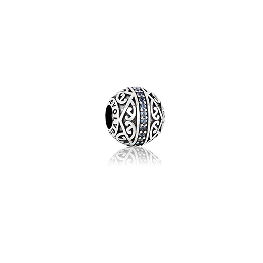 Ocean Spirit, silver bead charm with cubic zirconia stone meaning together from Evolve Inspired Jewellery