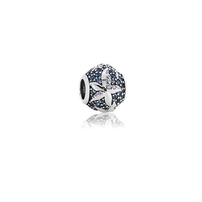 Coastal Starfish, silver bead charm with cubic zirconia stone meaning love from Evolve Inspired Jewellery
