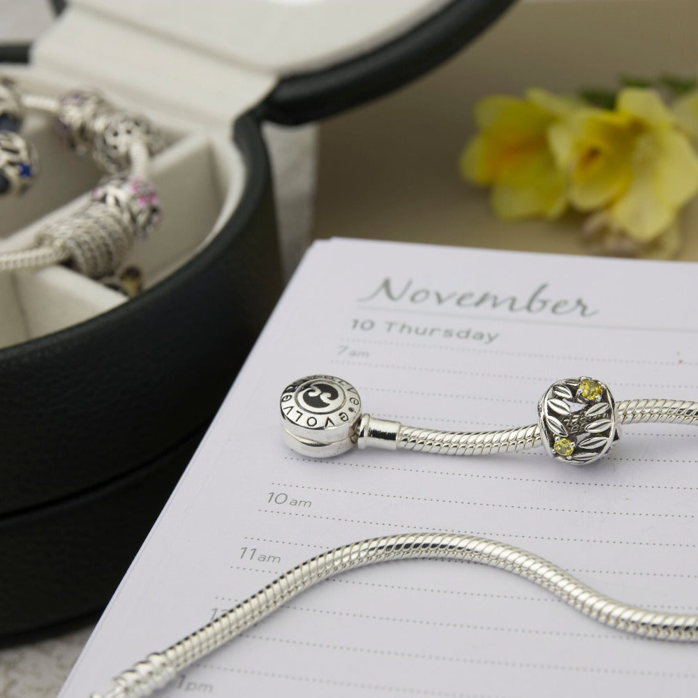 Ruby July Birthstone Charm Bracelet Murano Beads, Pandora Style Inspired